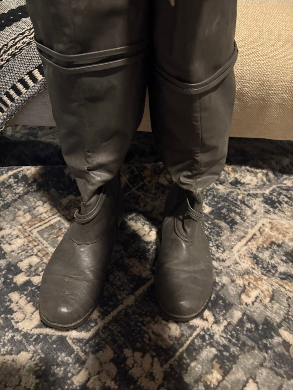 Journee Collection Gray Womens Wide Calf Pull-On Boots